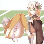  absurd_res anime_eyes anthro anus balls bovid caprine clothed clothing cute_expression cute_eyes genitals girly goat hi_res horn male mammal penis shy solo solo_focus yukidrimurr 
