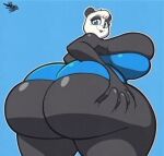  anthro bear big_breasts big_butt blue_eyes breasts butt butt_grab clothing dress female giant_panda hair hand_on_butt hi_res huge_breasts huge_butt looking_at_viewer looking_back mammal multicolored_body smile solo sueli_(joaoppereiraus) tansau thick_thighs two_tone_body white_hair wide_hips 