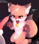  &lt;3 &lt;3_eyes anthro bell blush bodily_fluids canid canine cum cum_on_body cumshot duo ejaculation female fox genital_fluids genitals hi_res iradeon kneeing male male/female mammal nia_(senz) open_mouth pawpads paws penis sean_(senz) senz tongue tongue_out 