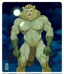  2023 abs adventure_time anthro barazoku biceps big_muscles big_penis body_hair border cartoon_network cloud crown erection felid foreskin full_moon fur genitals grey_border happy_trail headgear hi_res humanoid_genitalia humanoid_penis jezz_mons lion long_penis looking_at_viewer male mammal mane medial_ring moon muscular muscular_anthro muscular_male navel nipples nude outside pantherine pecs penis pubes serratus sky smile solo standing star starry_sky thick_penis thick_thighs tuft vampire vampire_king vein 