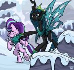  arthropod crown cutie_mark duo equid equine eyes_closed eyewear female feral friendship_is_magic hasbro headgear hi_res hooves horn horse humor insect_wings lev_punch mammal mane meme my_little_pony outside pirill-poveniy pony punch queen_chrysalis_(mlp) semi-anthro snow standing starlight_glimmer_(mlp) sunglasses tail unicorn wings 