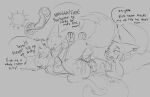  anthro becky_wilde_(visiti) bodily_fluids cum dialogue disney english_text female from_front_position genital_fluids group impregnation incest_(lore) male male/female mating_press mrs._wilde nick_wilde nude sex simple_background sketch text visiti zootopia 