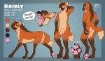  absurd_res anthro biped canid canine claws color_swatch countershade_face countershade_fur countershade_torso countershading dipstick_tail english_text eyebrows fangs feral fur hi_res kaibly_(kaibly) male mammal maned_wolf markings model_sheet open_mouth open_smile pawpads paws pink_pawpads quadruped skyelegs smile solo tail tail_markings teeth text tongue 