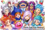  alena_(dq4) blue_eyes blue_hair blue_headwear breasts camus_(dq11) dragon_quest dragon_quest_iv dragon_quest_ix dragon_quest_vi dragon_quest_viii dress earrings hat jessica_albert jewelry kukuru_(dq8) large_breasts long_hair looking_at_viewer minea_(dq4) multiple_boys multiple_girls official_art orange_eyes orange_hair pisaro purple_eyes purple_hair red_eyes short_hair sleeveless slime_(dragon_quest) terry_(dq6) torneko twintails 