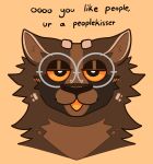  2023 anthro blush doughtea english_text eyewear glasses glistening_eyelids headshot_portrait male mammal open_mouth portrait procyonid raccoon root_(doughtea) round_glasses simple_background solo text 