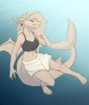  anthro clothed clothing female fish hi_res kespoco marine shark smile solo underwater water 