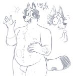  anthro australian_cattle_dog belly blush bodily_fluids body_hair butt canid canine canis cattledog chest_hair chest_tuft chips_(food) crossgender curled_hair digital_media_(artwork) domestic_dog embarrassed english_text facial_hair food freckles fur hair hairy_arms hairy_legs hand_on_stomach happy herding_dog looking_away male mammal mature_male nipples nude open_mouth pastoral_dog pecs pubes raised_tail shy simple_background slightly_chubby slightly_chubby_male smile solo standing sweat tail text thick_thighs tongue trixie_heeler tuft tunk_saray_lovesta 
