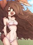  anthro elronya fan_character female grass hair hi_res lagomorph leporid long_hair mammal nature outside plant rabbit ronya sky solo 