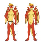 1:1 anthro balls circumcised clothed clothing dragon flaccid fuze genitals hi_res humanoid_genitalia humanoid_penis jockstrap jockstrap_only male mangle_(fuze) membrane_(anatomy) membranous_wings multiple_versions navel nipples nude penis pubes scalie simple_background solo topless underwear underwear_only white_background wings 