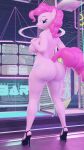  absurd_res anthro big_butt breasts butt clothing equid equine female floppyhuman footwear friendship_is_magic hasbro hi_res high_heels looking_back mammal my_little_pony pinkie_pie_(mlp) solo standing 