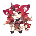  2girls :d animal_ear_request animal_ears artist_request blush blush_stickers brown_dress chibi china_dress chinese_clothes claw_pose dragon_print dress facial_mark fairy_(girls&#039;_frontline) full_body fur-trimmed_collar fur-trimmed_footwear fur-trimmed_gloves fur_trim girls&#039;_frontline gloves hair_between_eyes horns long_hair looking_at_viewer multiple_girls official_art open_mouth print_dress red_footwear red_gloves red_hair sharp_teeth simple_background single_horn slit_pupils smile standing tail teeth thick_eyebrows third-party_source transparent_background upper_teeth_only v-shaped_eyes yellow_eyes zodiac_fairy_(girls&#039;_frontline) 