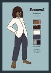  absurd_res anthro bottomwear canid canine canis clothed clothing domestic_dog eyewear girly glasses hair hi_res male mammal max_draws model_sheet no_shoes pants patreon shoe_less short_hair solo standing 