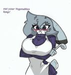  anthro big_breasts blush breasts clothing disney english_text female pace-maker small_waist solo sweater text topwear violet_hopps wide_hips zootopia 