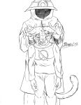  2018 anthro bodily_fluids bottomwear clothing coat crying domestic_cat duo faceless_character fangs felid feline felis female fur hi_res mae_borowski mammal marcushunter miner miner_helmet night_in_the_woods open_mouth pants raised_tail reaching reaching_towards_another shirt signature standing tail tears teeth tongue topwear whiskers 