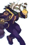  2021 4_fingers anthro boots bottomwear brown_body brown_fur canid canine canis clothing fingers footwear fur green_eyes hi_res jackal jacket lifewonders looking_at_viewer male mammal pants sakuhuu seth_(tas) smile smiling_at_viewer solo striped_body striped_fur stripes tail tokyo_afterschool_summoners topwear 