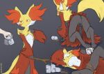  alcohol anthro anus beer beverage biped black_body blush breasts delphox duo female generation_6_pokemon genitals hi_res nintendo nipples orange_body orange_eyes pokemon pokemon_(species) pussy rear_view sealer4258 small_breasts white_body 