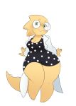  alphys anarchy_puppet anthro clothed clothing eyewear female glasses hi_res humanoid lizard reptile scalie size_difference smaller_female solo undertale_(series) 