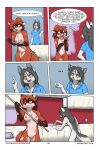  anthro areola barbell_piercing belly_tuft blue_clothing blue_shirt blue_topwear breasts brown_hair brown_markings brush canid canine casual_nudity caught cheek_tuft chest_tuft clothed clothing colored comic dialogue digital_media_(artwork) dipstick_ears dipstick_hair duo english_text eyewear eyewear_only facial_tuft female fox foxboy83 fur genitals glasses glasses_only gloves_(marking) green_eyes grey_body grey_fur grey_hair hair hi_res innie_pussy inside kitchen long_hair mammal marble_(vixen_logic) marble_fox markings multicolored_ears navel nipple_piercing nipples nude paint paint_on_body paint_roller paintbrush pendant piercing pussy red_body red_fox red_fur red_hair shaded shirt small_breasts speech_bubble standing tail text tied_hair tootaloo topwear tuft vixen_logic white_body white_eyes white_fur yellow_eyes 