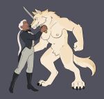  ambiguous_gender anthro canid canine canis clothed clothing female fully_clothed hi_res human mammal melee_weapon nipples nude sword unknown_artist weapon were werecanid werecanine werewolf wolf 