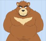  2023 anthro barely_visible_genitalia barely_visible_penis bear belly big_belly black_nose brown_body genitals juuichi_mikazuki kemono kumacchi male mammal moobs morenatsu nipples overweight overweight_male penis solo 