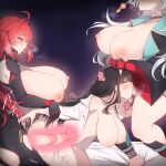  3girls ahoge armored_bodysuit armored_leotard asymmetrical_horns azur_lane black_hair breasts breasts_out censored crossover deep_penetration deepthroat double_penetration dragon_girl fellatio fff_threesome futa_with_female futanari gloves goddess_of_victory:_nikke group_sex hakuryuu_(azur_lane) hanging_breasts highres holding_horns horns huge_breasts long_hair long_sleeves mismatched_horns mosaic_censoring multiple_girls multiple_horns nihilister_(nikke) nipples noshiro_(azur_lane) noshiro_(cozy_enclave)_(azur_lane) oni_horns oral purple_eyes red_eyes red_gloves red_hair red_horns rikuguma sex sex_from_behind shirt spitroast threesome very_long_hair white_eyes white_horns white_shirt wide_sleeves x-ray 