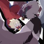  animal_focus bird black_eyes braviary bright_pupils commentary_request flying hisuian_braviary no_humans nyatchi_(zsat7888) open_mouth pokemon pokemon_(creature) shadow white_fur 