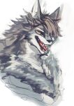  666soul_s absurd_res accessory anthro canid canine canis chest_tuft hair hair_accessory hairpin hi_res lifewonders long_hair male mammal neck_tuft pupils slit_pupils smile smirk solo temujin tokyo_afterschool_summoners tongue tongue_out tuft wolf yellow_eyes 