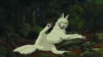  absurd_res ambiguous_gender canid canine canis fangs feral fur ghibli hi_res mammal pawpads paws plant princess_mononoke quadruped solo tail teeth the_giant_hamster tree wolf 