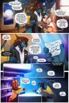  anthro bar bartender beverage blue_body clothed clothing colored comic darell_dragon_(darellzark) dialogue dragon english_text hi_res holding_beverage holding_object male membrane_(anatomy) membranous_wings scalie spiral text wings 