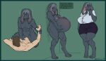  2018 absurd_res anthro barefoot big_breasts blue_eyes blush border bottomwear breasts brown_hair buckteeth clothed clothing cowgirl_position dialogue digitigrade dress_shirt duo feet female female_on_human from_front_position fur genitals greasymojo green_background green_border grey_body grey_fur grey_hair hair hi_res holding_belly human human_on_anthro impregnation interspecies lagomorph leporid looking_away lying male male/female male_on_anthro mammal mother muscular muscular_female nipples nude office_lady on_back on_bottom on_top parent paws pencil_skirt penetration penile penile_penetration penis penis_in_pussy pregnant pregnant_female pussy rabbit sequence sex shirt side_view simple_background skirt smile speech_bubble standing steam straining_buttons teeth text topwear unavailable_at_source vaginal vaginal_penetration wall_(structure) whiskers wide_hips wrist_grab 