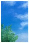  amima_amita artist_name blue_sky cloud cloudy_sky highres leaf no_humans original painting_(medium) scenery signature sky traditional_media tree watercolor_(medium) 