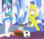  absurd_res age_difference anthro clothing duo equid equine female flurry_heart_(mlp) friendship_is_magic hasbro hi_res horse male mammal my_little_pony pony presenting royal_guard_(mlp) tolpain toy underwear young younger_female 