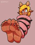  anthro blonde_hair deer deltarune feet hair hi_res mammal new_world_deer noelle_holiday reathroch reindeer soles toes undertale_(series) 