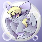  2023 accessory blonde_hair bow_ribbon bubble chest_tuft derpy_hooves_(mlp) digital_media_(artwork) ear_tuft equid equine eyelashes feathered_wings feathers female feral friendship_is_magic fur grey_body grey_feathers grey_fur grey_hooves hair hair_accessory hair_bow hair_ribbon hasbro hi_res hooves inner_ear_fluff leg_tuft mammal my_little_pony pegasus ribbons shy smile starcasteclipse tuft wings yellow_eyes 