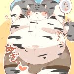  0119_muu 2023 anthro belly big_belly blush bodily_fluids bulge clothing domestic_cat eyes_closed felid feline felis hi_res kemono male mammal moobs musk navel overweight overweight_male solo sweat underwear 