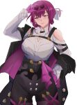  1girl absurdres breasts highres honkai:_star_rail honkai_(series) kafka_(honkai:_star_rail) large_breasts mature_female purple_eyes purple_hair shadowcero 