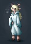  absurd_res anthro antlers blonde_hair breasts buckteeth clothing deer deltarune doe_with_antlers eye_through_hair female freckles hair hi_res hooded_robe hooves horn long_hair looking_at_viewer mammal maroon_(artist) name_drop new_world_deer noelle_holiday platinum_blonde red_nose reindeer robe simple_background snowflake snowgrave solo spiked_ring teeth translucent translucent_hair undertale_(series) 