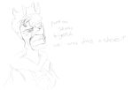  2023 3_horns anthro black_and_white ceratopsian clothing dialogue dinosaur english_text female frill_(anatomy) general_proton goodbye_volcano_high hoodie horn lips meme monochrome multi_horn ornithischian reptile scalie sketch snoot_game_(fan_game) solo text thick_lips topwear triceratops trish_(gvh) 