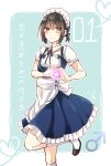  1boy banjou_azusa black_hair crossdressing heart heart_hands koisuru_(otome)_no_tsukurikata maid maid_headdress male_focus mars_symbol mihate_hiura otoko_no_ko pink_eyes solo_focus tagme 