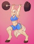  abs anthro bra breasts clothing equid equine exercise female giaru_(artist) hair hi_res hooves horse ivanna_bradley mammal muscular muscular_anthro muscular_female pose simple_background solo sports_bra underwear weightlifting workout 