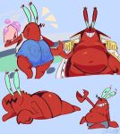  2022 age_difference arthropod artist_name bathing belly big_belly big_butt blue_background bottomwear butt cchilab chubby_male clothing crab crustacean cutoffs dated decapoda denim denim_clothing digital_media_(artwork) hi_res malacostracan male marine meme moobs mr._krabs multiple_images nickelodeon older_male red_body red_skin shorts signature simple_background slightly_chubby smile solo speedo spongebob_squarepants swimwear year 