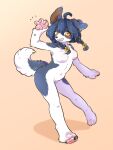  3:4 4_fingers 4_toes anthro black_hair black_nose blush border_collie braided_hair braided_pigtails breasts canid canine canis claws collie cotorita digital_media_(artwork) domestic_dog featureless_breasts featureless_crotch feet female female_anthro fingers fur grin grinning_at_viewer hair herding_dog hi_res kemono koto0v0haru long_hair looking_at_viewer mammal multicolored_body navel nude pastoral_dog pawpads pigtails pink_pawpads shaded shadow sheepdog simple_background smile smiling_at_viewer solo tail teeth toe_claws toes tuft two_tone_body white_body white_fur yellow_eyes 
