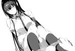  1girl breasts greyscale haitekudasai_takamine-san hiiragi_yuuichi large_breasts long_hair monochrome original panties panty_pull school_uniform shirt skirt solo takamine_takane underwear 