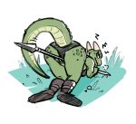  all_fours anthro argonian ass_up bethesda_softworks boots bra butt clothing female footwear grass hi_res lingerie looking_back melee_weapon on_grass on_ground panties plant polearm presenting presenting_hindquarters rear_view reptile scalie sketch solo spear the_elder_scrolls underwear weapon 