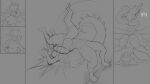  abs absurd_res anthro aquilops ather_os ceratopsian clash_royale comic dinosaur duo facial_horn female fighting_ring goodbye_volcano_high hi_res horn lucha_libre_mask luchador mask monochrome muscular muscular_female ornithischian reptile rosa_(gvh) scalie sketch snoot_game_(fan_game) spiked_tail spikes spikes_(anatomy) sports_mask sportswear suplex thick_thighs triceratops trish_(gvh) wrestler wrestling wrestling_mask 