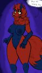  abstract_background alex_mayhem anthro big_breasts blue_body blue_fur breasts demon female fluffy fur hair half-length_portrait hi_res highlights_(coloring) horn infernaltanuki long_hair mammal multi_nipple neck_tuft nipples nude portrait procyonid raccoon red_body red_fur snout solo tuft yellow_eyes 