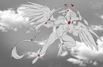  anthro arrow_(weapon) avian bird bow_(weapon) breasts clothing cloud costume cupid&#039;s_arrow cute_expression digital_drawing_(artwork) digital_media_(artwork) feathers female flying genitals gryphon happy holidays love mythological_avian mythology nipples nude open_mouth patreon paws pussy ranged_weapon reward sky solo sunny_way valentine&#039;s_day weapon wings 
