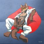  abs absurd_res anthro big_penis canid canine canis clothed clothing dreamworks genitals hi_res male mammal mr._wolf_(the_bad_guys) muscular muscular_male not_denko open_clothing open_shirt open_topwear pecs penis shirt solo the_bad_guys topwear wolf 