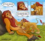  absurd_res balls bodily_fluids cum disney felid feline feral genital_fluids genitals hi_res kion_(the_lion_guard) lion male mammal nala_(the_lion_king) pantherine penile_spines penis simba_(the_lion_king) thathornycat the_lion_guard the_lion_king 