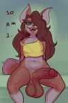  absurd_res anthro balls bedroom_eyes big_balls big_penis bodily_fluids bottomless bottomless_anthro bottomless_gynomorph bottomless_intersex brown_body brown_fur brown_hair butt canid canine canis cheek_tuft clothed clothing crop_top diadorin dialogue domestic_cat domestic_dog dopey_(diadorin) dripping english_text erect_nipples erect_nipples_under_clothes erection facial_tuft fangs felid feline felis fur genital_fluids genitals gradient_background green_background gynomorph hair hair_over_eye half-closed_eyes hi_res huge_balls huge_penis humanoid_genitalia humanoid_penis hybrid intersex inviting long_hair mammal narrowed_eyes nipples one_eye_obstructed open_mouth open_smile penis precum precum_drip precum_string presenting presenting_balls presenting_hindquarters presenting_penis seductive shirt simple_background smile solo speech_bubble spread_legs spreading tan_body tan_fur teeth text thick_thighs tongue tongue_out topwear tuft vein veiny_penis wide_hips yellow_sclera 